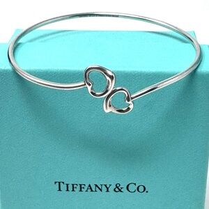 Authentic Elsa Peretti Open Heart Hook Bangle Bracelet.